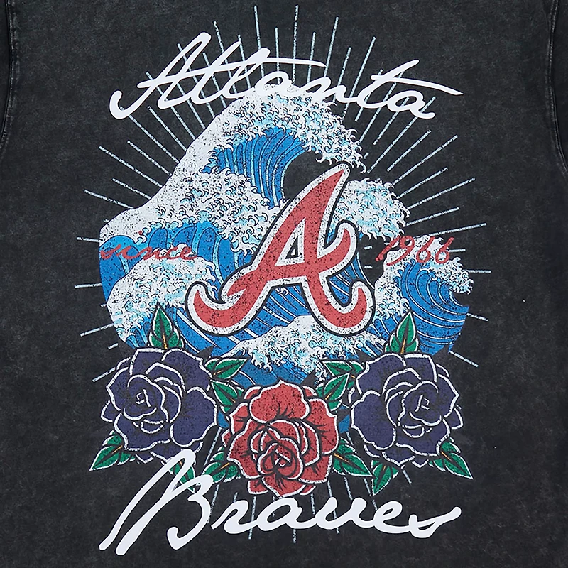 Pro Standard Men's Atlanta Braves Wave and Roses CJ Drop Shoulder Short Sleeve T-shirt