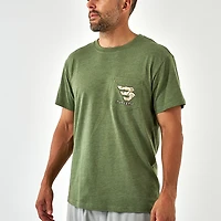 BURLEBO Men's Mallard Camo Dog Graphic T-shirt