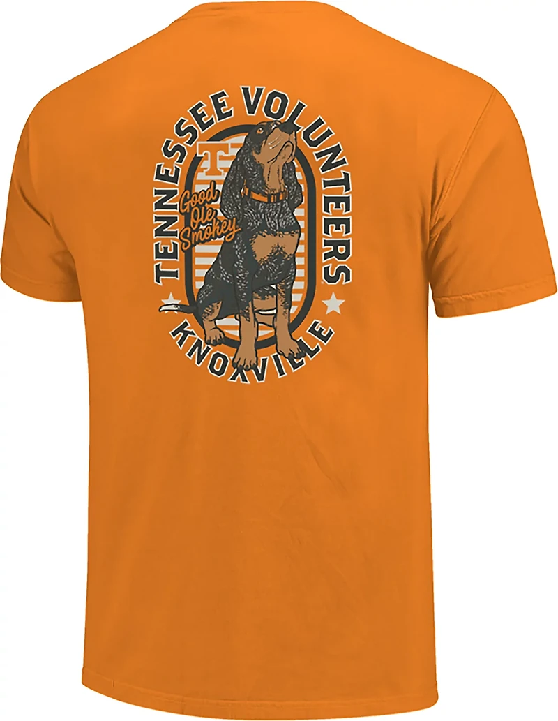 Image One Women's University of Tennessee Sitting Badge Mascot Oval DS Short Sleeve T-shirt