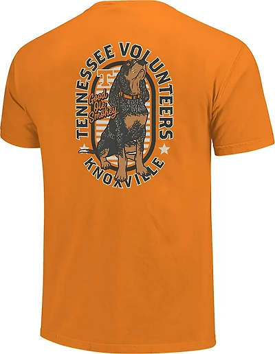Image One Women's University of Tennessee Sitting Badge Mascot Oval DS Short Sleeve T-shirt