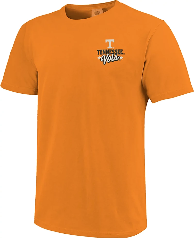 Image One Women's University of Tennessee Sitting Badge Mascot Oval DS Short Sleeve T-shirt