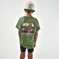 BURLEBO Boys' Duck Dog Stamp Short Sleeve T-shirt