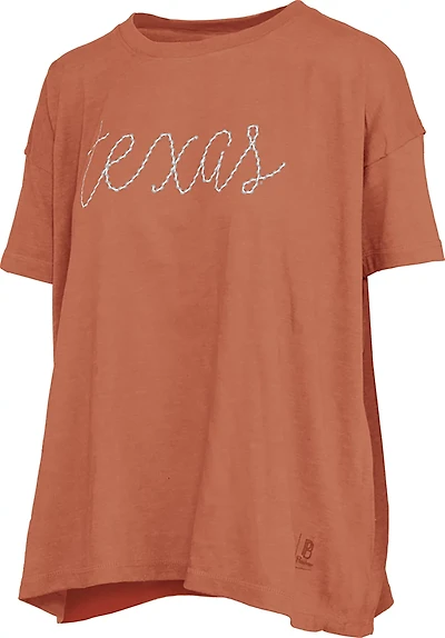 Pressbox Women's University of Texas Swirl Script Oversized Graphic T-shirt