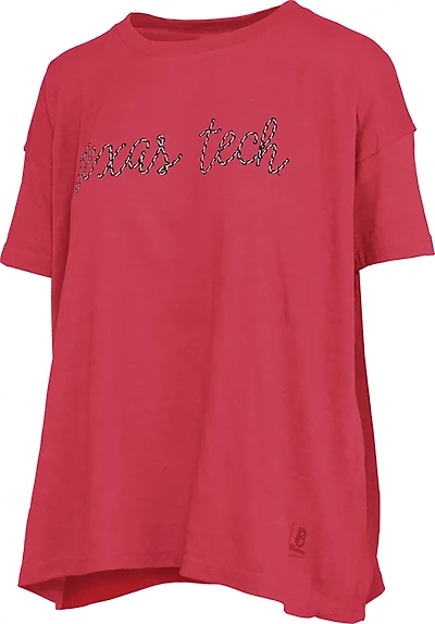 Pressbox Women's Texas Tech University Swirl Script Oversized Graphic T-shirt