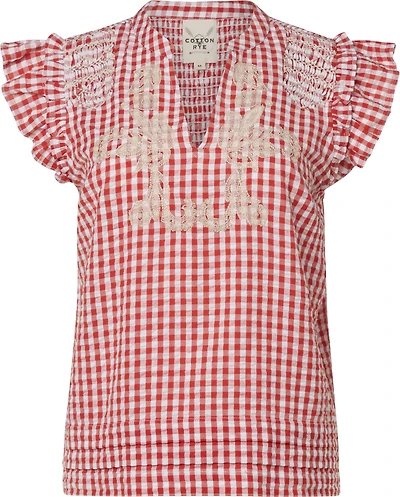 Cotton & Rye Women's The Summer Gingham Short Sleeve Top