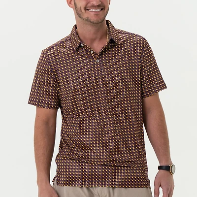 BURLEBO Men's Louisiana Performance Polo Shirt