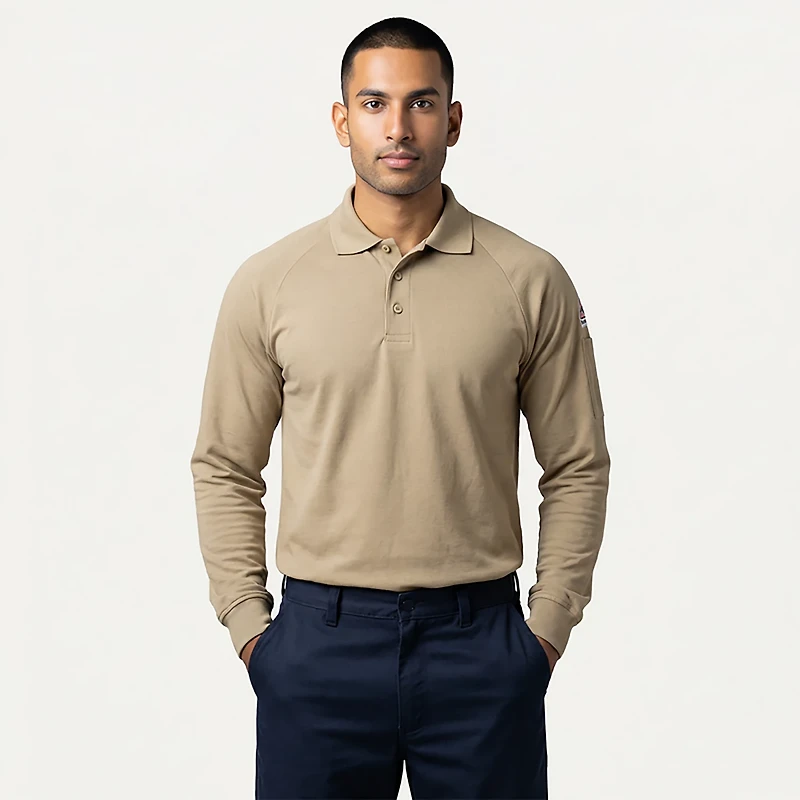 Bulwark Men's CoolTouch 2 Classic Long Sleeve Polo Shirt