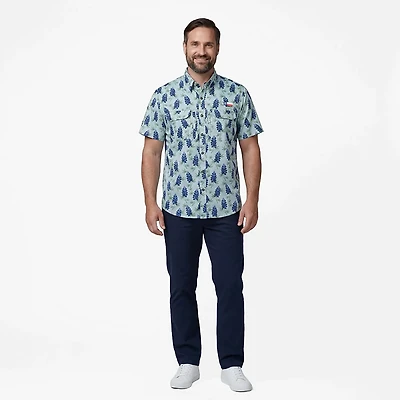 Magellan Outdoors Men's FishGear Local State Texas Print Short Sleeve Button-Down Shirt