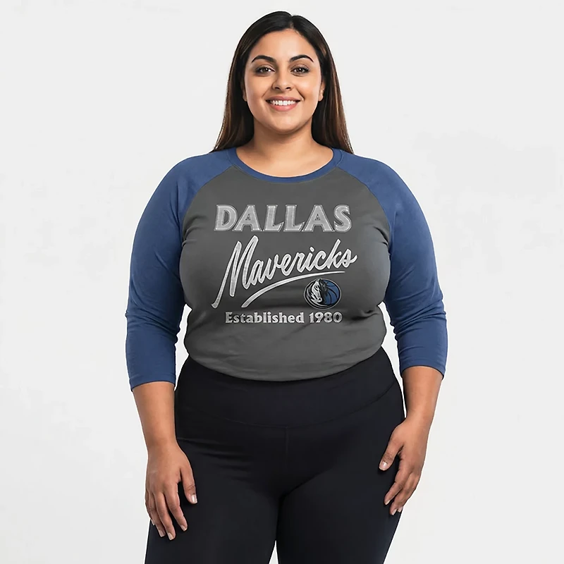 '47 Women's Dallas Mavericks High Rise Frankie Raglan T-shirt