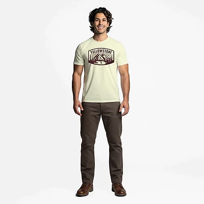 Mad Engine Yellowstone Men's Mountains Short Sleeve T-shirt