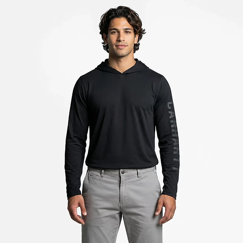 Carhartt Men's Force Relaxed Fit Midweight Logo Graphic Hooded Long Sleeve T-shirt