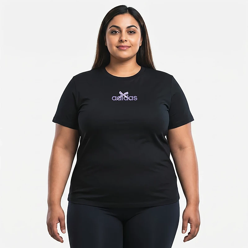adidas Women's Bow on Linear Logo Graphic T-shirt