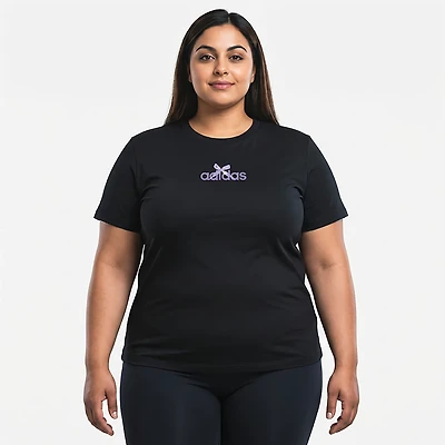 adidas Women's Bow on Linear Logo Graphic T-shirt