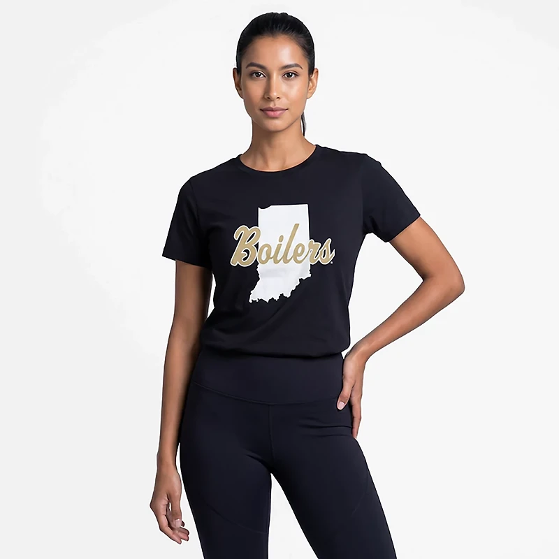 WILDCAT RETRO Women's Purdue State Script Meet and Greet T-shirt