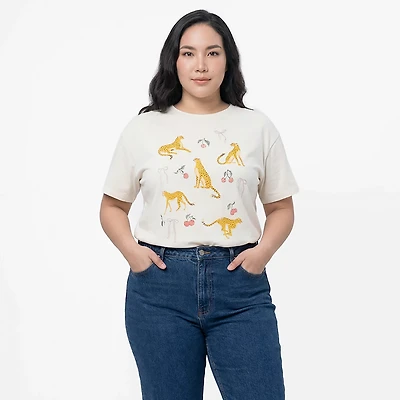 Live Outside the Limits Women's Cheetah + Bows Graphic T-shirt