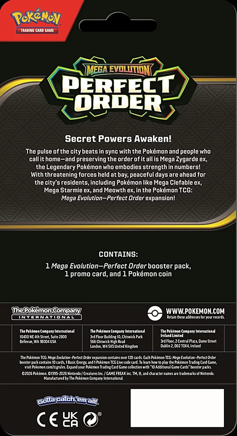 Pokemon Trading Card Game Mega Evolutions 3 Perfect Order Booster Pack