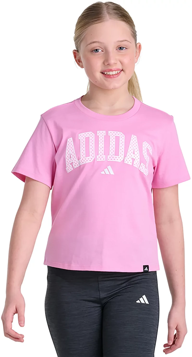 adidas Girls' Graphic Cotton Short Sleeve T-shirt