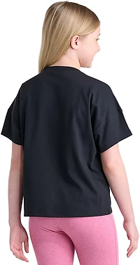 adidas Girls' Soccer Ball Drop Shoulder Short Sleeve T-shirt