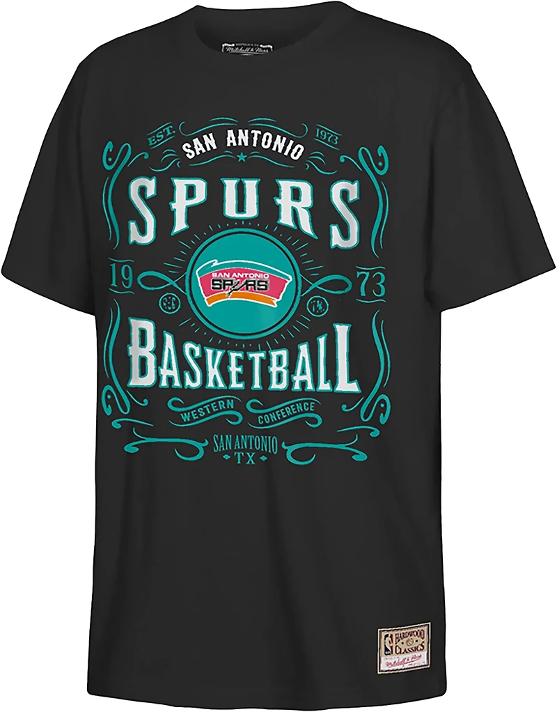 Mitchell & Ness Boys’ San Antonio Spurs Event Graphic Short Sleeve T‑Shirt