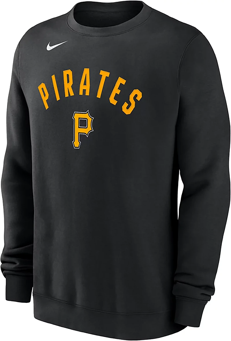 Nike Men's Pittsburgh Pirates Twill Fleece Crew Sweatshirt