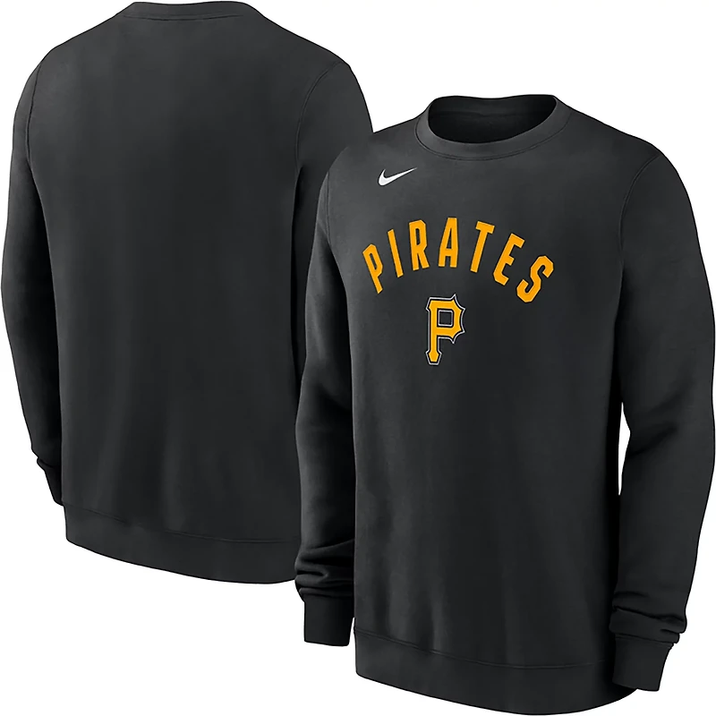 Nike Men's Pittsburgh Pirates Twill Fleece Crew Sweatshirt