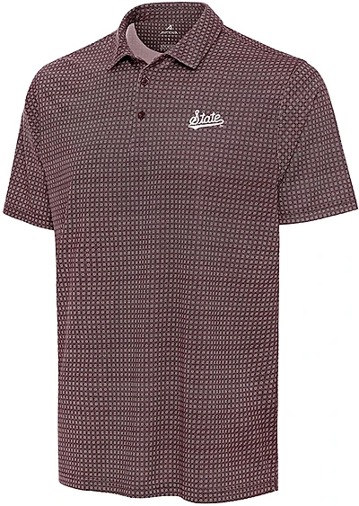 Antigua Men's Mississippi State University Script Mosaic Polo Shirt