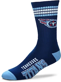 For Bare Feet Tennessee Titans 4-Stripe Deuce Crew Socks