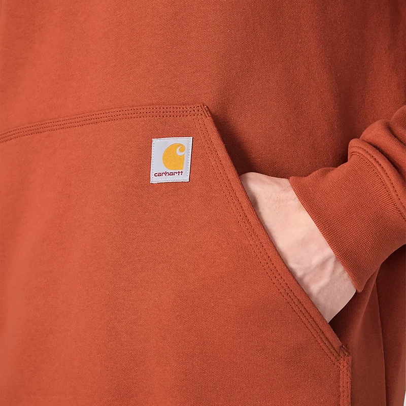 Carhartt Men's Loose Fit Midweight Signature Sleeve Logo Hooded Sweatshirt