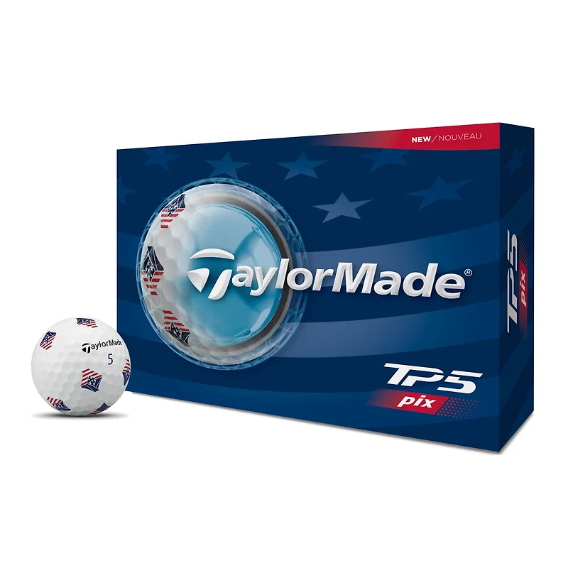TaylorMade 2026 TP5 PIX USA Golf Balls 12-Pack