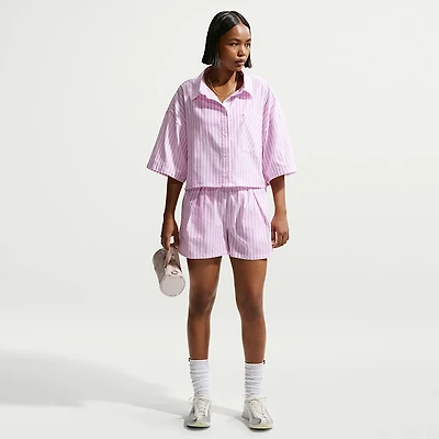 Nike Women's Sportswear Chill Poplin Oversized Striped Top