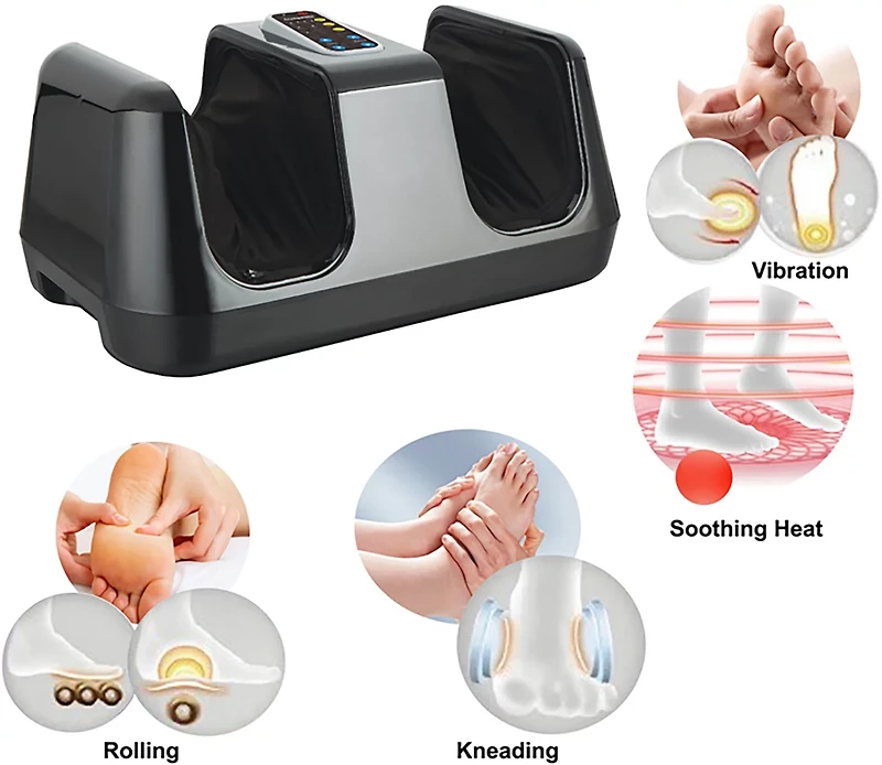Carepeutic Deluxe Shiatsu Foot Massager with Kneading, Rolling, Vibration, and Heat