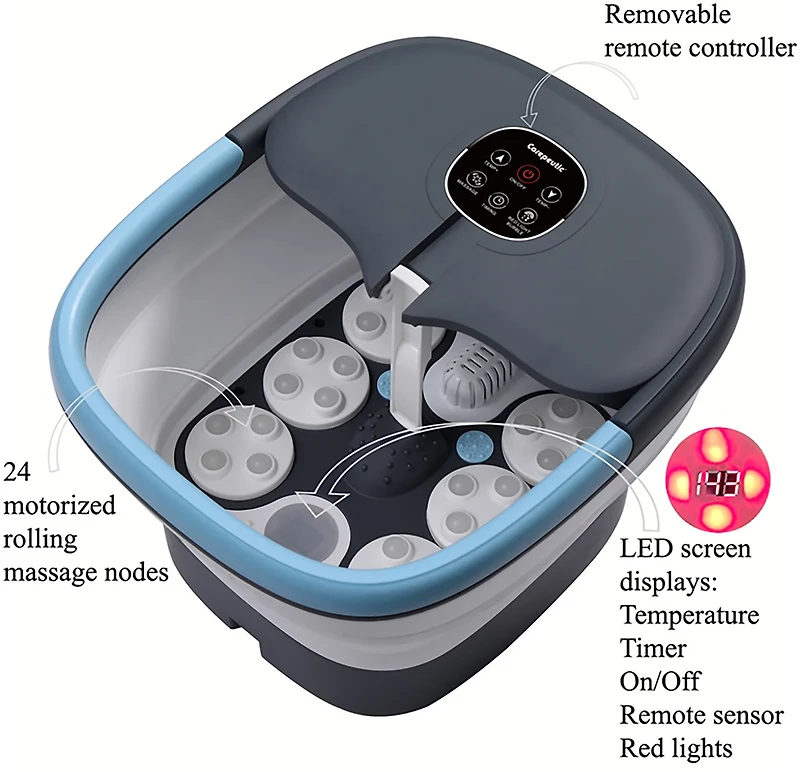 Carepeutic Foldaway Deluxe Foot Spa and Bathing Massager