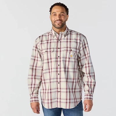 Carhartt Men's Flame-Resistant Force Rugged Flex Loose Fit Midweight Twill Plaid Shirt
