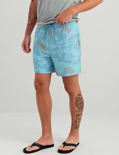 Huk Men's Pursuit Printed Volley Swim Shorts
