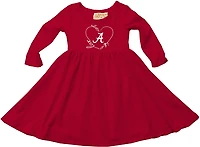 Wes & Willy Infant Girls' University of Alabama School Heart Long Sleeve Twirl Dress