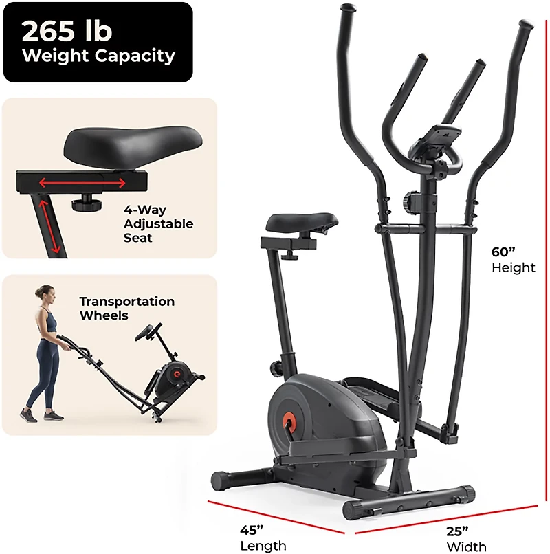 Sunny Health & Fitness 2-in-1 Cross Trainer Elliptical