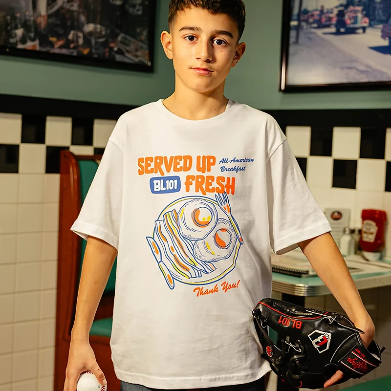 Baseball Lifestyle 101 Boys' Served Fresh T-shirt