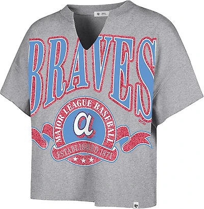 '47 Atlanta Braves Women's City Connect Banners Out Oversized Notch Neck T-shirt
