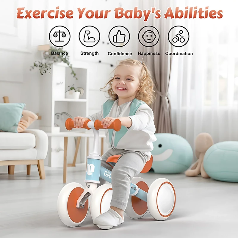 Allobebe Kids' 6" Adjustable 4-Wheel Balance Bike