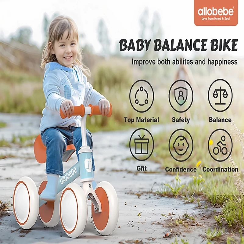 Allobebe Kids' 6" Adjustable 4-Wheel Balance Bike
