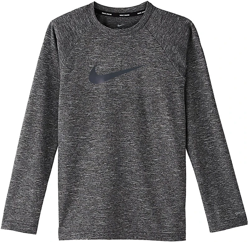 Nike Boys' Heather Long Sleeve Hydroguard Rash Guard