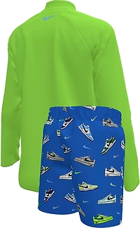 Nike Boys’ Solid Long Sleeve Hydroguard and Multi Sneaker 5" Volley Set