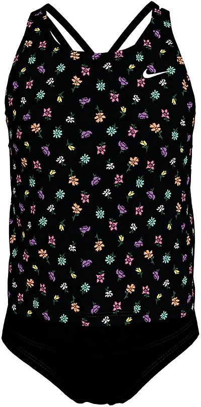 Nike Girls' Swim Crafted Blooms Spiderback Tankini Set
