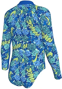 Nike Girls' 4-6X Doodle Floral Long Sleeve 1-Piece Swimsuit
