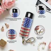 Guard Dog Bling It On USA Keychain Pepper Spray
