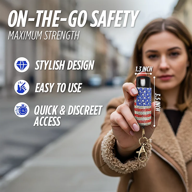Guard Dog Bling It On USA Keychain Pepper Spray