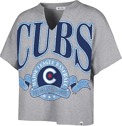 '47 Chicago Cubs Women's City Connect Banners Out Oversized Notch Neck T-shirt