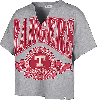 '47 Texas Rangers Women's City Connect Banners Out Oversized Notch Neck T-shirt