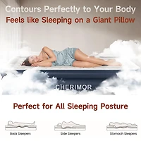 Cherimor 18 in. King Airbed with Built‑In Pump
