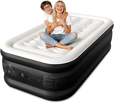 Cherimor 18 in. Series Twin XL Airbed with Built‑In Pump and Pillow‑Top Surface
